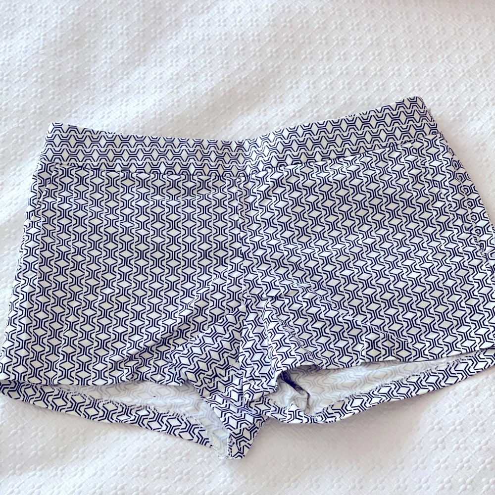 Express Black and White Geometric Patterned Shorts